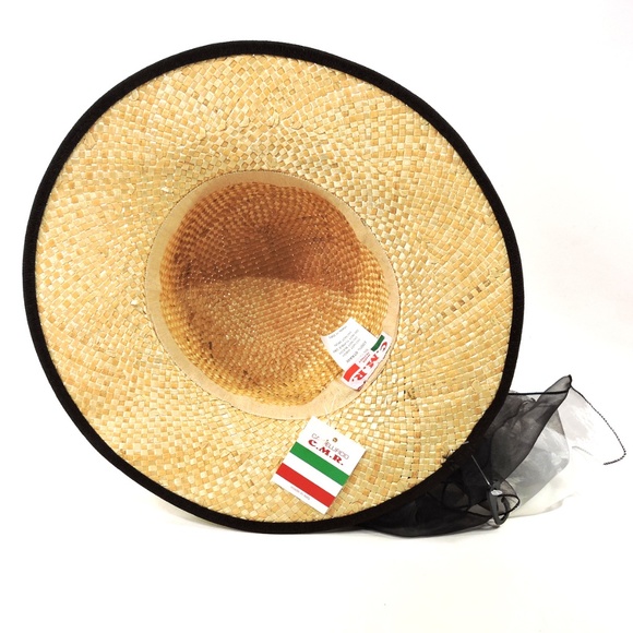 CAPPELLIFICIO C.M.R. ?? WOMEN\'S 100% STRAW SUMMER FASHION SUN HAT